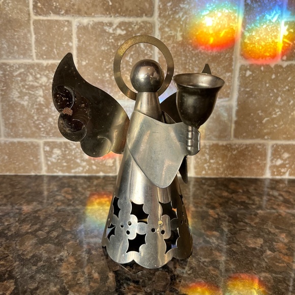 Vintage Metal Angel Candleholder / Tree Topper - Picture 1 of 6